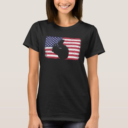 American Flag Squirrel 4th of July Squirrel T-Shirt (Vorderseite)