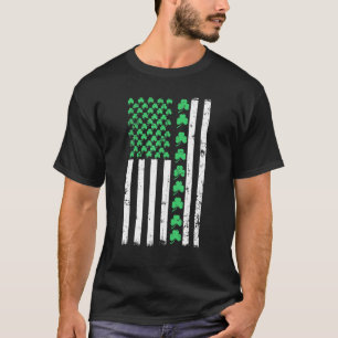 American Flag St Patricks Day Vintag Irish Lucky T-Shirt