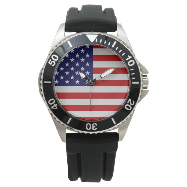 American Flag Stainless Steel Bracelet Watch Armbanduhr (Vorderseite)