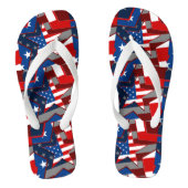 American Flag Star Adult Flip Flops Badesandalen (Fußbett)