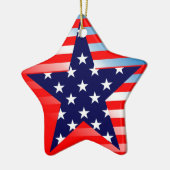 American Flag Star Keramik Ornament (Links)
