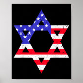 American Flag Star Of David Jewish Hanukkah T Shir Poster (Vorne)