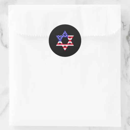 American Flag Star Of David Jewish Hanukkah T Shir Runder Aufkleber (Tasche)