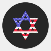 American Flag Star Of David Jewish Hanukkah T Shir Runder Aufkleber (Vorderseite)