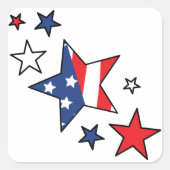 American Flag Stars Quadratischer Aufkleber (Vorderseite)