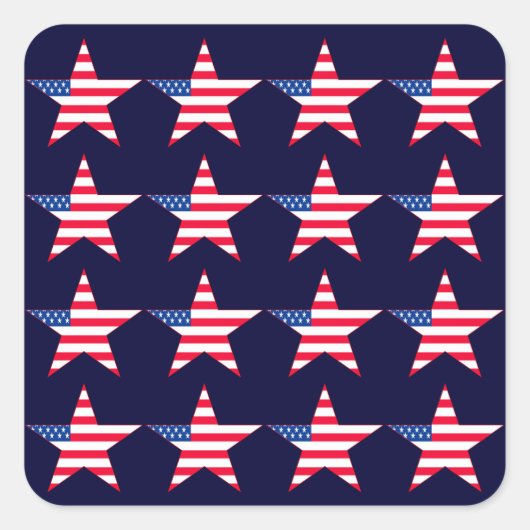 American Flag Stars Quadratischer Aufkleber (Vorderseite)