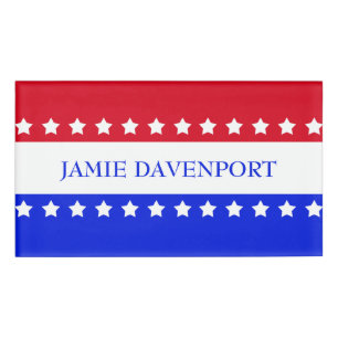 American Flag Stars Red White Blue Namenschild