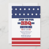 American Flag Stars & Stripes 4. Juli Party Einladung (Vorderseite)