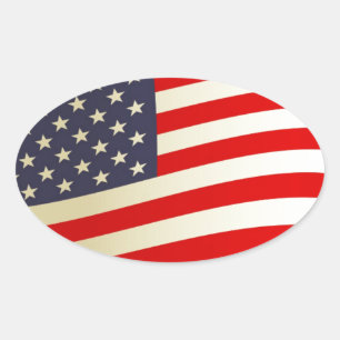 American Flag Stars Stripes Ehrenfreiheit Truppen Ovaler Aufkleber