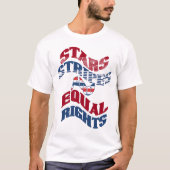 American Flag Stars Strips und Equal Rights Name T-Shirt (Vorderseite)