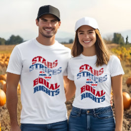 American Flag Stars Strips und Equal Rights Name T-Shirt