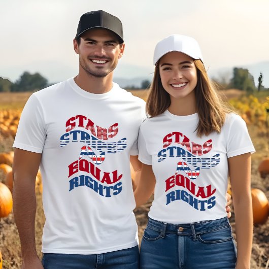 American Flag Stars Strips und Equal Rights Name T-Shirt