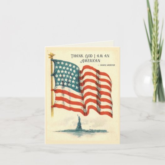 American Flag Statue of Liberty Blank Card Karte (Vorderseite)