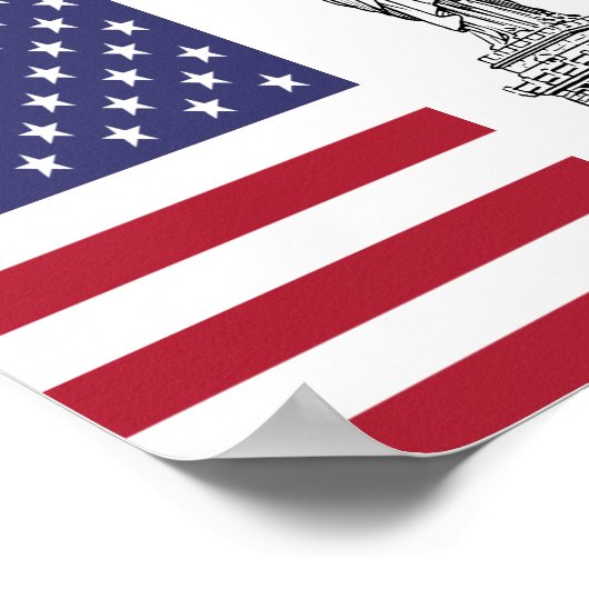 American Flag Statue of Liberty Poster (Ecke)