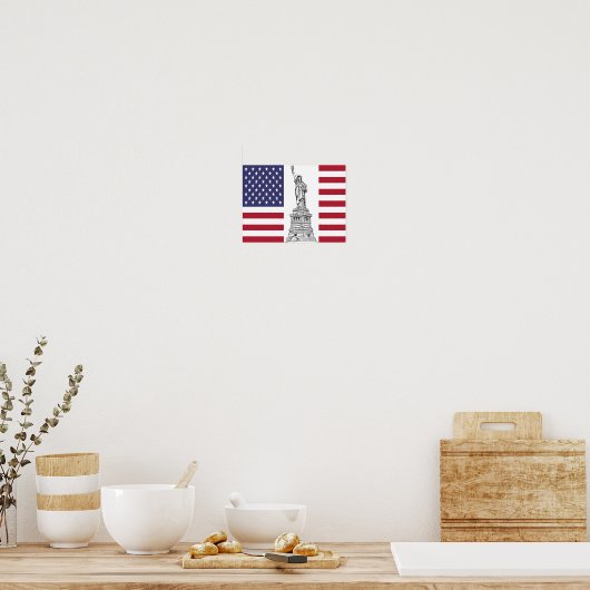 American Flag Statue of Liberty Poster (Küche)