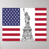 American Flag Statue of Liberty Poster (Vorne)