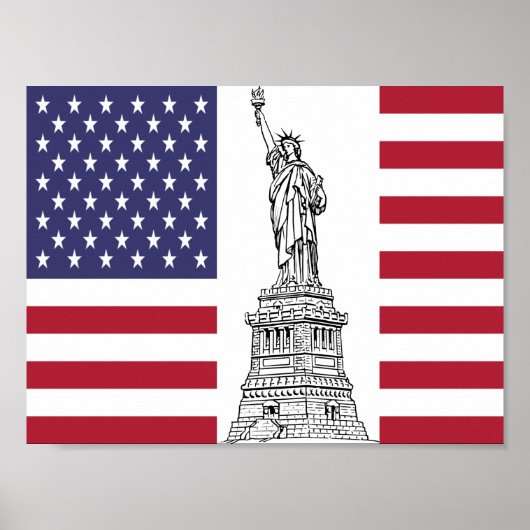 American Flag Statue of Liberty Poster (Vorne)