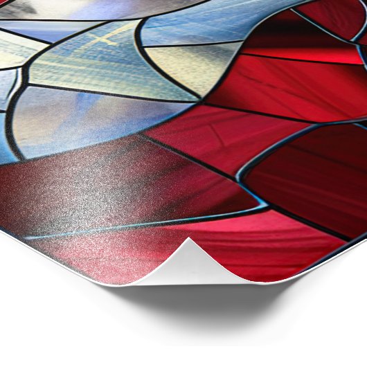 American Flag Stected Glass Foto Print (Ecke)