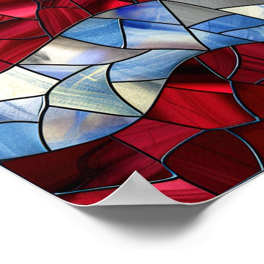 American Flag Stected Glass Poster (Ecke)