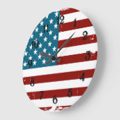 American Flag Sterne Streifen rot-blau Große Wanduhr (Winkel)