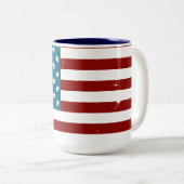 American Flag Sterne Streifen rot-blau Zweifarbige Tasse (VorderseiteRechts)