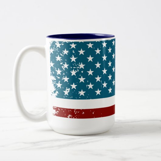 American Flag Sterne Streifen rot-blau Zweifarbige Tasse (Links)