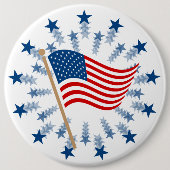 American Flag Sternexplosion Fireworks 4. Juli Button (Vorderseite)