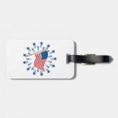American Flag Sternexplosion Fireworks 4. Juli Gepäckanhänger (Rückseite horizontal)