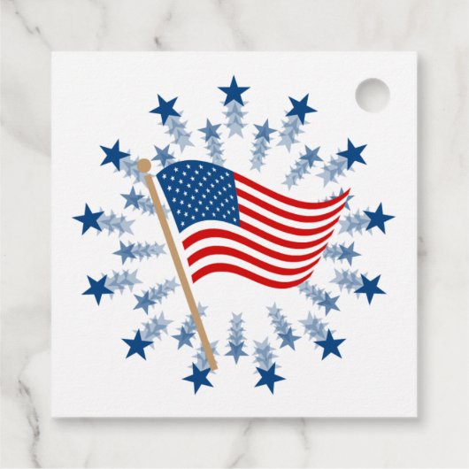 American Flag Sternexplosion Fireworks 4. Juli Geschenkanhänger (Rückseite)