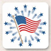 American Flag Sternexplosion Fireworks 4. Juli Getränkeuntersetzer (Vorderseite)