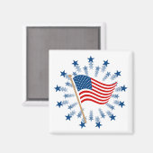 American Flag Sternexplosion Fireworks 4. Juli Magnet (Vorderseite/Rückseite)