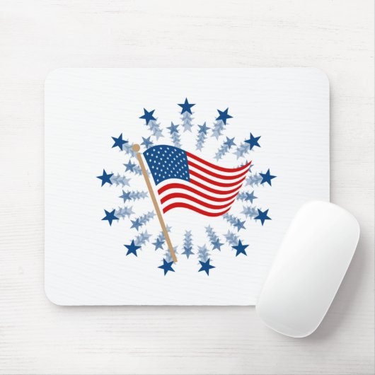 American Flag Sternexplosion Fireworks 4. Juli Mousepad (Mit Mouse)