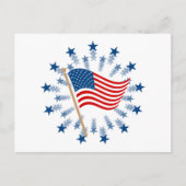 American Flag Sternexplosion Fireworks 4. Juli Postkarte (Vorderseite)
