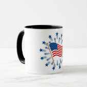 American Flag Sternexplosion Fireworks 4. Juli Tasse (Vorderseite Links)