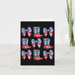 American Flag Stiefel und Schleifen 4. Juli Cowgir Karte