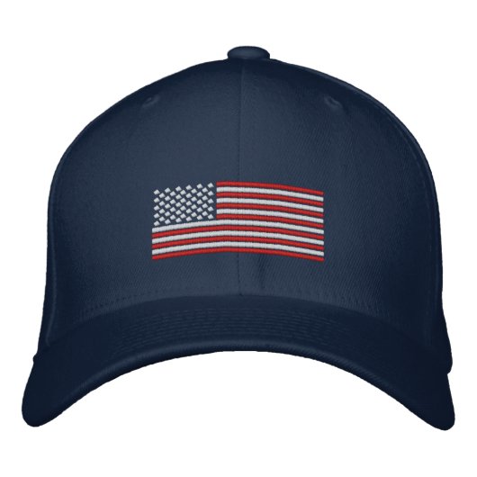 American Flag Stitch Design Baseball Cap Bestickte Kappe (Vorderseite)