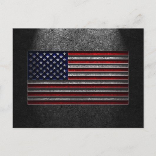 American Flag Stone Texture Ankündigungspostkarte (Vorderseite)