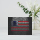 American Flag Stone Texture Ankündigungspostkarte (Stehend Vorderseite)