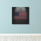 American Flag Stone Texture Canvas Print Leinwanddruck (Insitu (Holzboden))