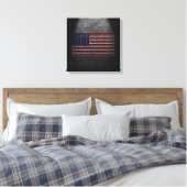 American Flag Stone Texture Canvas Print Leinwanddruck (Insitu (Schlafzimmer))