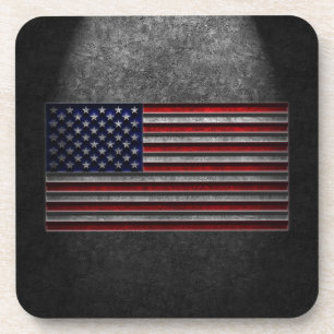 American Flag Stone Texture Getränkeuntersetzer
