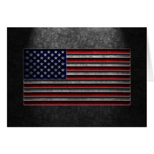 American Flag Stone Texture Grußkarte (Vorderseite (Horizontal))