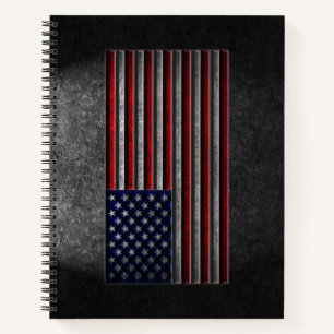 American Flag Stone Texture Notizblock