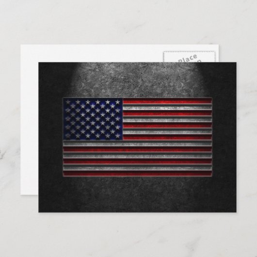 American Flag Stone Texture Postkarte (Vorne/Hinten)