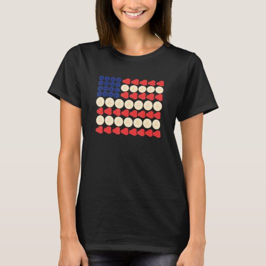 American Flag Strawberry Blueberry Banana 4th Of J T-Shirt (Vorderseite)