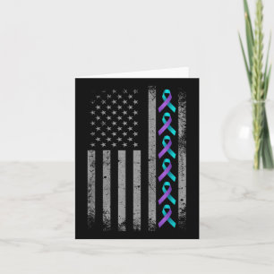American Flag Suicide Prevention Awareness Ribbon Karte