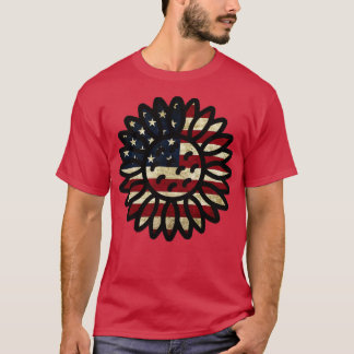 American Flag Sunflower T-Shirt