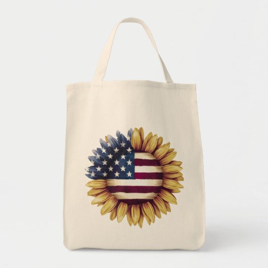 American Flag Sunflower Tragetasche (Vorne)