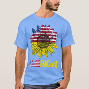 American Flag Sunflower Vintag American Lover T-S T-Shirt