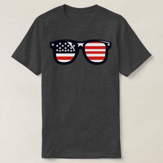 American Flag Sunglasses T-Shirt (Design vorne)